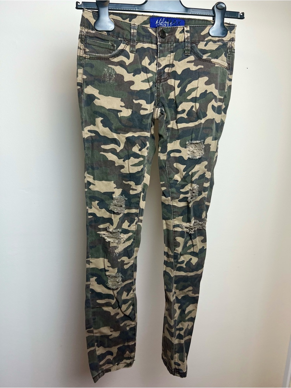 Miley Cyrus & Max Azria Distressed Camo Skinny Jeans